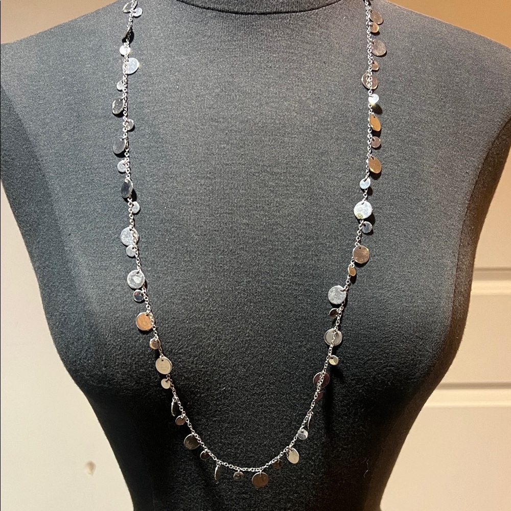 Lia Sophia Silver Disc Necklace
